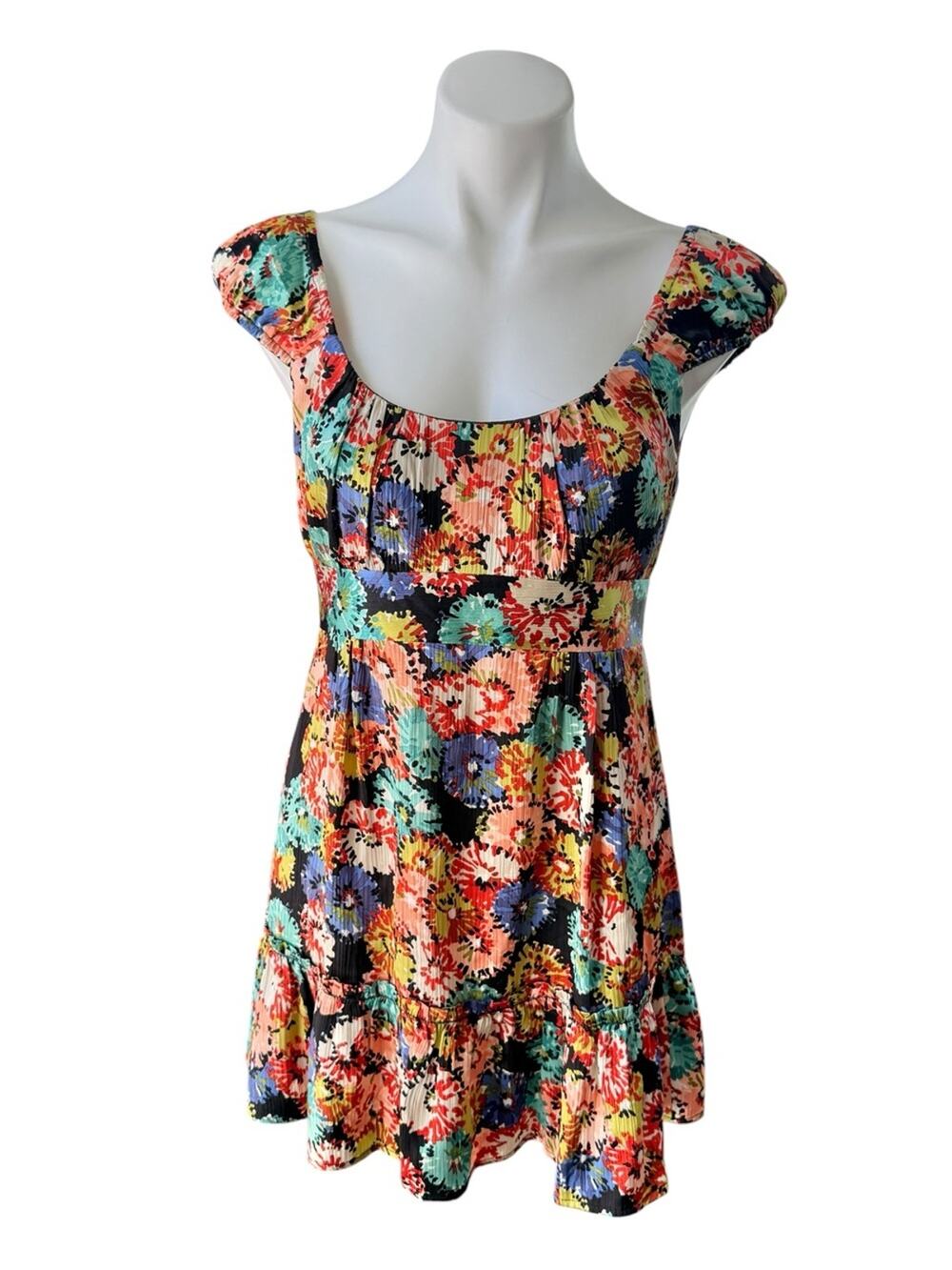 Nanette Lepore Silk Floral Mini Dress Size 4 Colorful Summer Vacation